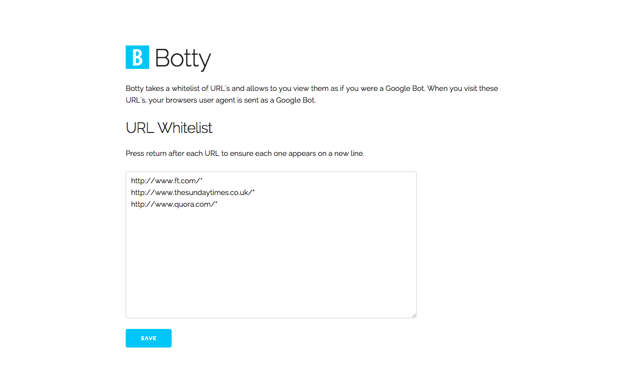 Botty - Options Page