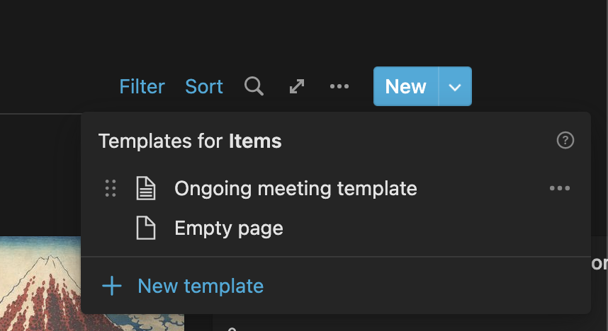 Quickly create a new ongoing meeting with a template