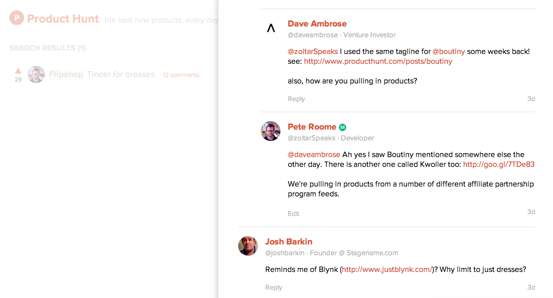 Flipshop comments on Product Hunt